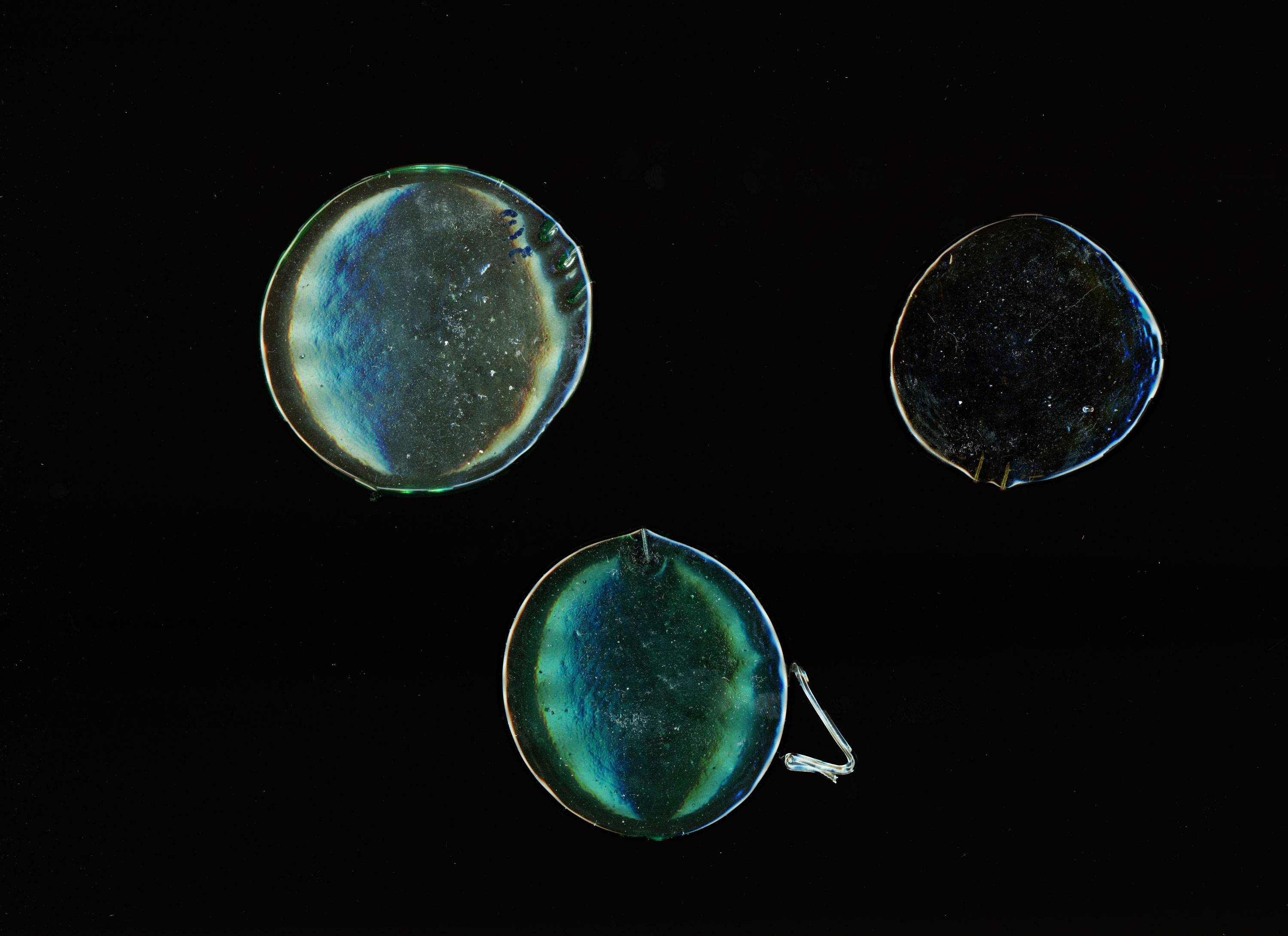 Scanned glass samples composed of the residues from various E-Waste streams.